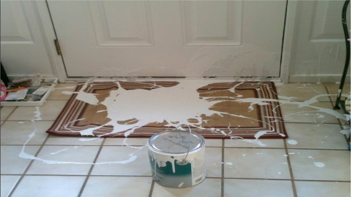 How to remove paint from floor tiles
