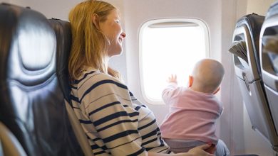 What precautions should a baby take while flying?