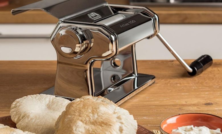 Marcato ravioli cutter attachment creating uniform homemade ravioli.