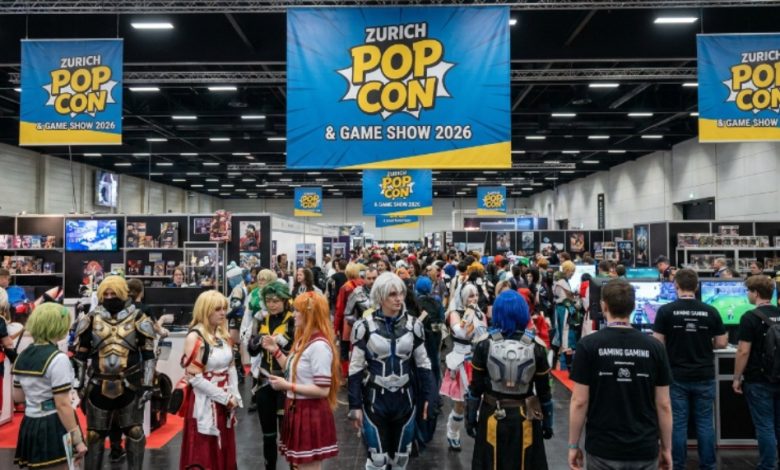 Cosplayers and gaming fans gathered at Messe Zürich for the Zurich Pop Con and Game Show 2026