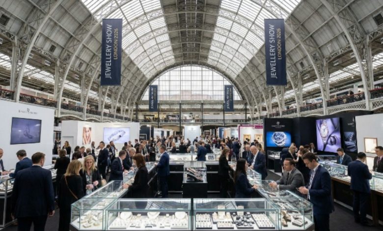 Jewellery Show London 2026 exhibition floor at Olympia National Hall