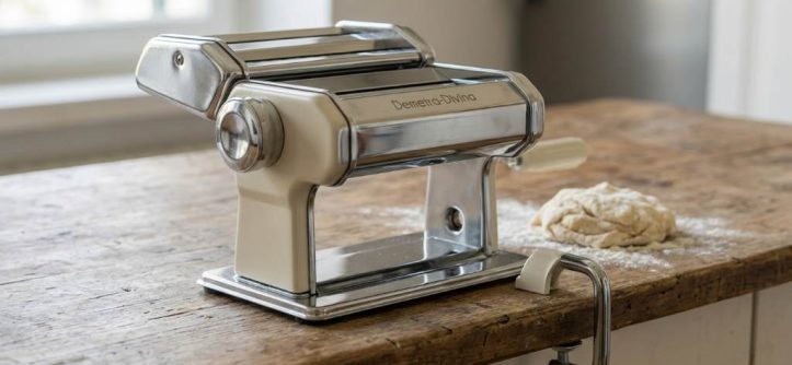 Tagliapasta Demetra-Divina manual pasta maker on kitchen counter