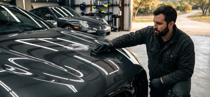 Protect your vehicle with professional ceramic coating in New Braunfels, TX. Get high-gloss shine, UV defense, and long-lasting paint protection. Call today!