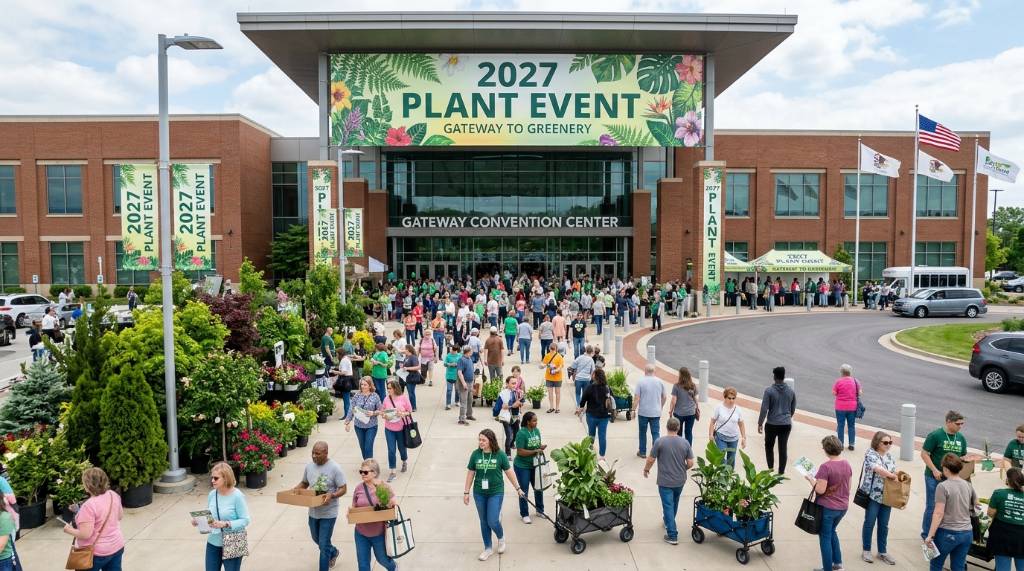 Gateway Convention Center entrance in Collinsville, Illinois, host of the 2027 plant event