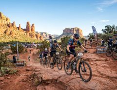 Riders exploring red rock trails during the Sedona Mountain Bike Festival 2026 in November